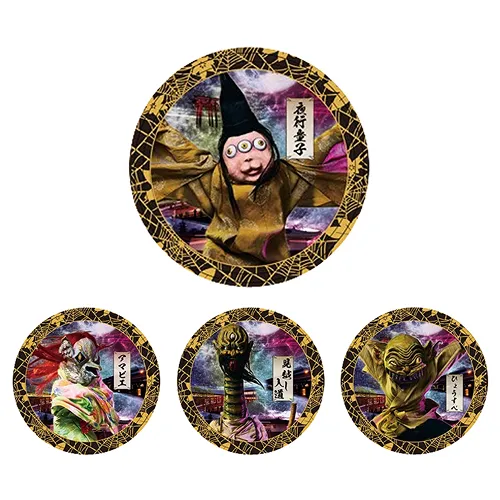 怪々YOKAI祭箔押し缶バッジ